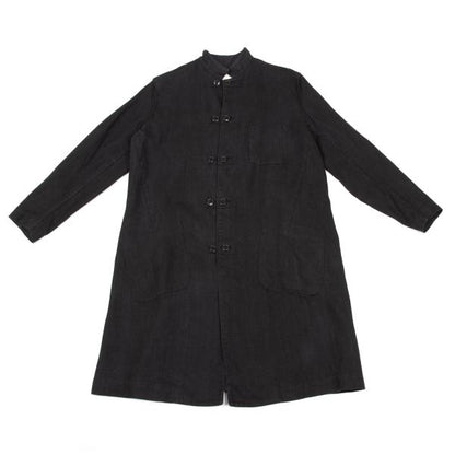 Y's Linen Mao Collar Long Jacket Size M