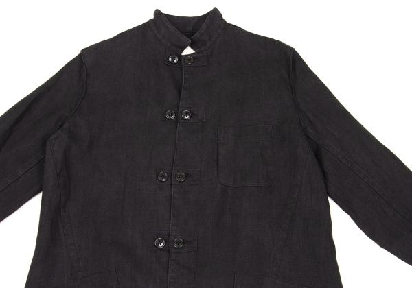 Y's Linen Mao Collar Long Jacket Size M