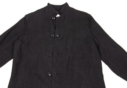 Y's Linen Mao Collar Long Jacket Size M