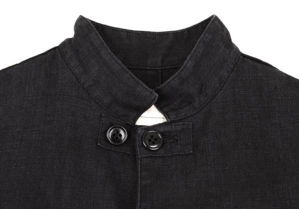 Y's Linen Mao Collar Long Jacket Size M