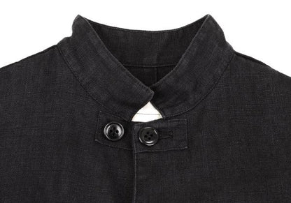 Y's Linen Mao Collar Long Jacket Size M