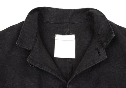Y's Linen Mao Collar Long Jacket Size M