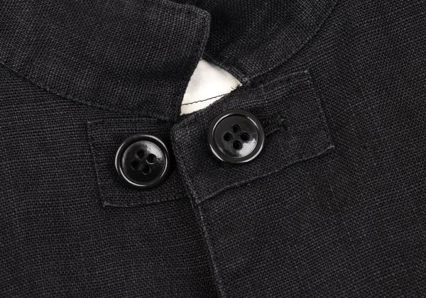 Y's Linen Mao Collar Long Jacket Size M