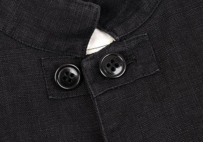 Y's Linen Mao Collar Long Jacket Size M