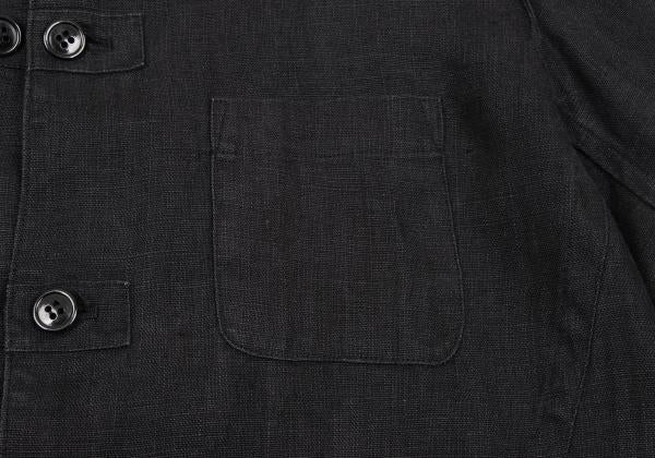 Y's Linen Mao Collar Long Jacket Size M