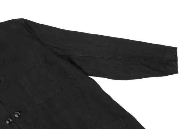 Y's Linen Mao Collar Long Jacket Size M