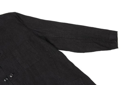 Y's Linen Mao Collar Long Jacket Size M