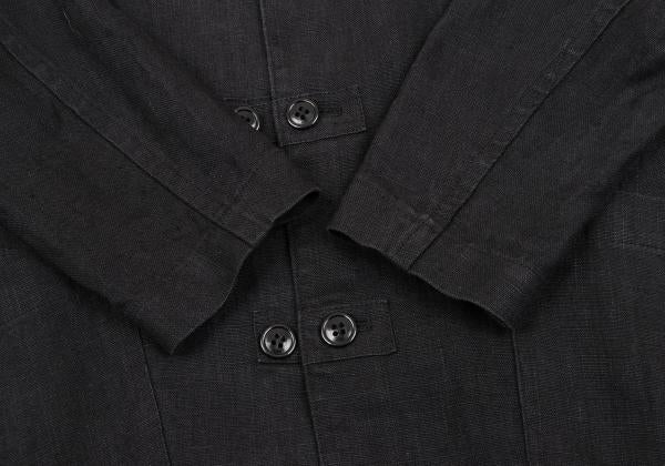 Y's Linen Mao Collar Long Jacket Size M