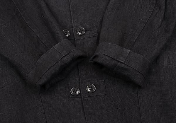 Y's Linen Mao Collar Long Jacket Size M