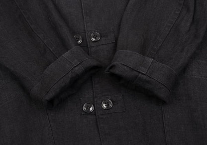 Y's Linen Mao Collar Long Jacket Size M