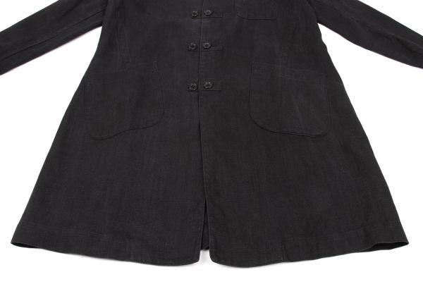 Y's Linen Mao Collar Long Jacket Size M
