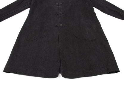 Y's Linen Mao Collar Long Jacket Size M