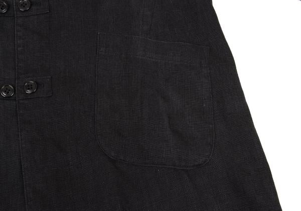 Y's Linen Mao Collar Long Jacket Size M