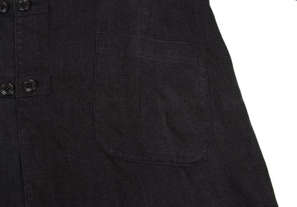 Y's Linen Mao Collar Long Jacket Size M