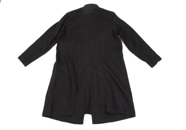 Y's Linen Mao Collar Long Jacket Size M