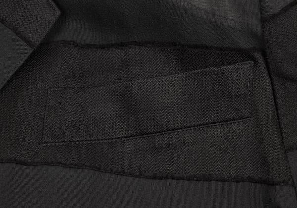 Y's Cotton Blend Border Weave Short Jacket Black Size M