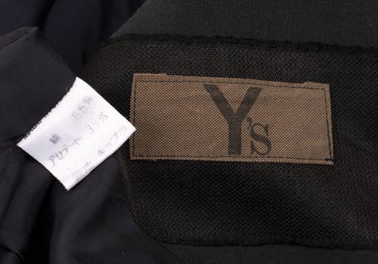 Y's Cotton Blend Border Weave Short Jacket Black Size M