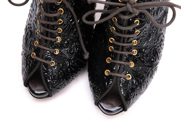 GIUSEPPE ZANOTTI Patent Embossed Heels Black Size 36 (22cm)