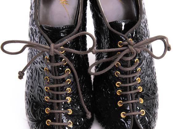 GIUSEPPE ZANOTTI Patent Embossed Heels Black Size 36 (22cm)