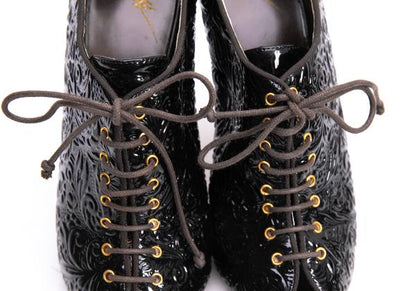 GIUSEPPE ZANOTTI Patent Embossed Heels Black Size 36 (22cm)
