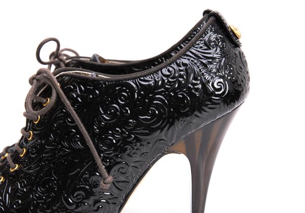 GIUSEPPE ZANOTTI Patent Embossed Heels Black Size 36 (22cm)