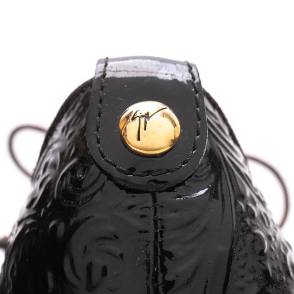 GIUSEPPE ZANOTTI Patent Embossed Heels Black Size 36 (22cm)