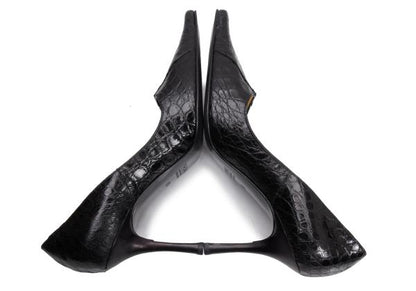 GIUSEPPE ZANOTTI Croco Embossed Heels Black Size 36 (23cm)