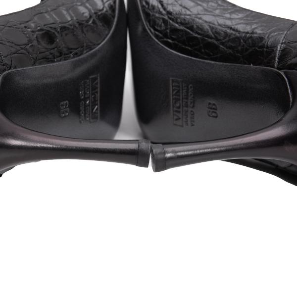 GIUSEPPE ZANOTTI Croco Embossed Heels Black Size 36 (23cm)