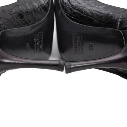 GIUSEPPE ZANOTTI Croco Embossed Heels Black Size 36 (23cm)