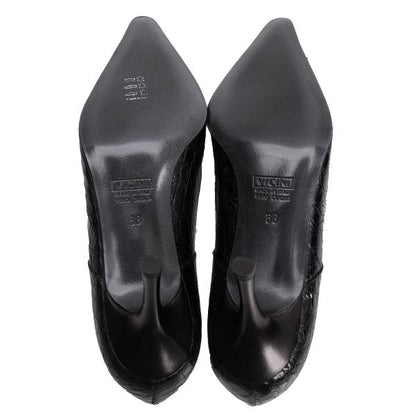 GIUSEPPE ZANOTTI Croco Embossed Heels Black Size 36 (23cm)