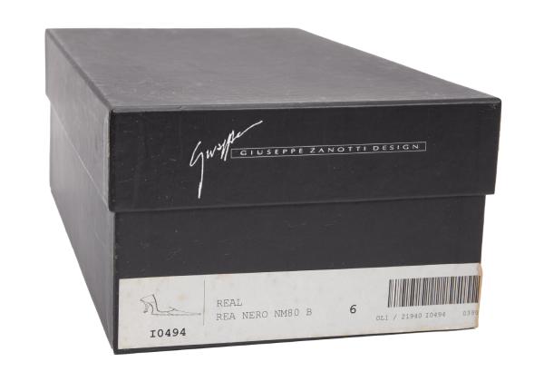 GIUSEPPE ZANOTTI Croco Embossed Heels Black Size 36 (23cm)