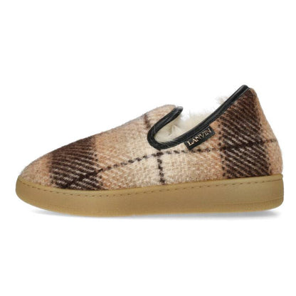 LANVIN FM-FSDL00 Check Inner Fur Sneakers Size 7.5