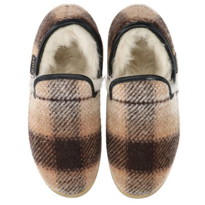 LANVIN FM-FSDL00 Check Inner Fur Sneakers Size 7.5