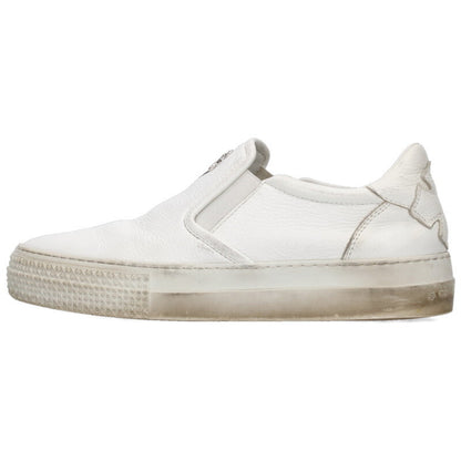 Chrome Hearts SLIP ON Dagger Leather Sneakers White x Silver Size 38