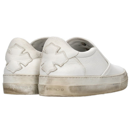 Chrome Hearts SLIP ON Dagger Leather Sneakers White x Silver Size 38