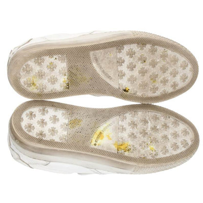 Chrome Hearts SLIP ON Dagger Leather Sneakers White x Silver Size 38