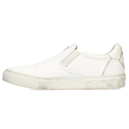 Chrome Hearts SLIP ON BLK CALF CH Leather Dagger Sneakers White x Silver US 6.5