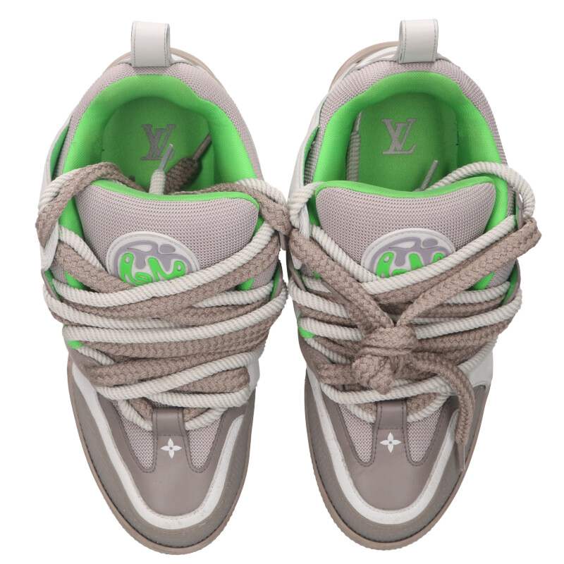 Louis Vuitton Sneakers Gray x Green Size 7.5