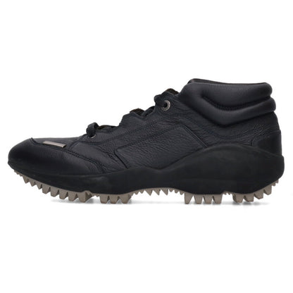 LANVIN Paper Effect Leather Running Sneakers Black Size 9