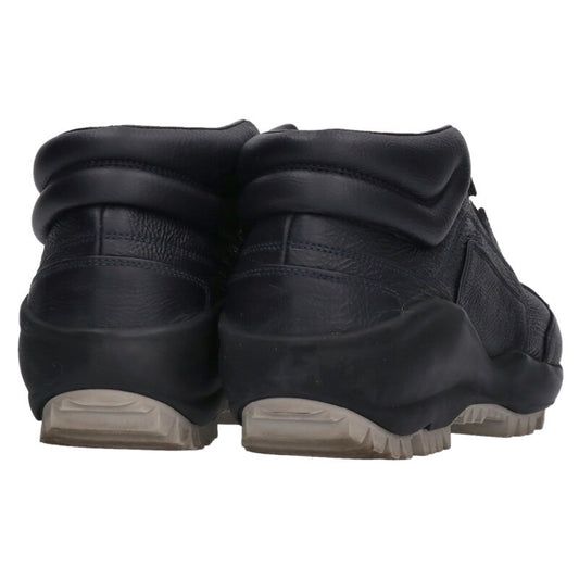 LANVIN Paper Effect Leather Running Sneakers Black Size 9