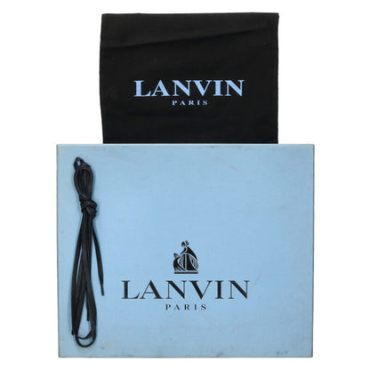 LANVIN Paper Effect Leather Running Sneakers Black Size 9