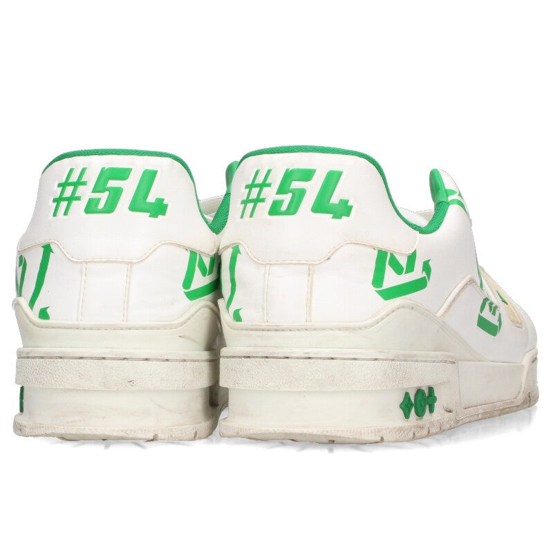 Louis Vuitton LV Leather Sneakers White x Green Size 8