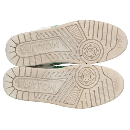 Louis Vuitton LV Leather Sneakers White x Green Size 8