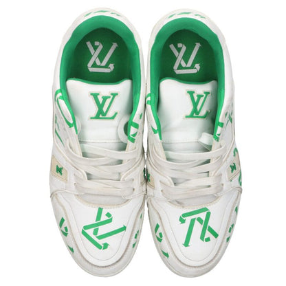Louis Vuitton LV Leather Sneakers White x Green Size 8