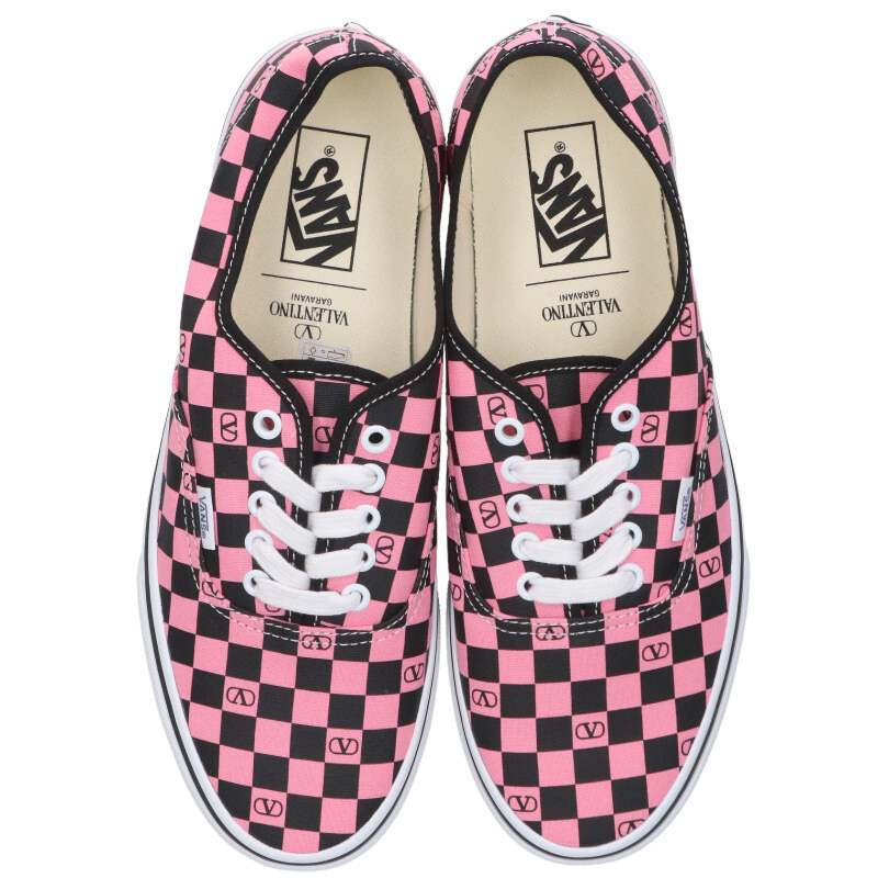 VALENTINO x VANS Checkerboard Sneakers Pink/Black Size 10