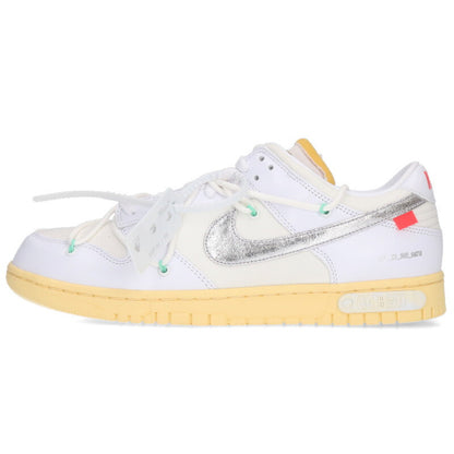 NIKE OFF-WHITE Dunk Low The 50 White Silver Size 10