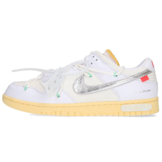 NIKE OFF-WHITE Dunk Low The 50 White Silver Size 10