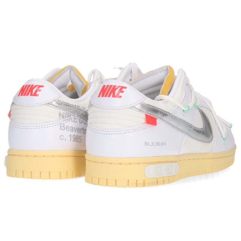 NIKE OFF-WHITE Dunk Low The 50 White Silver Size 10