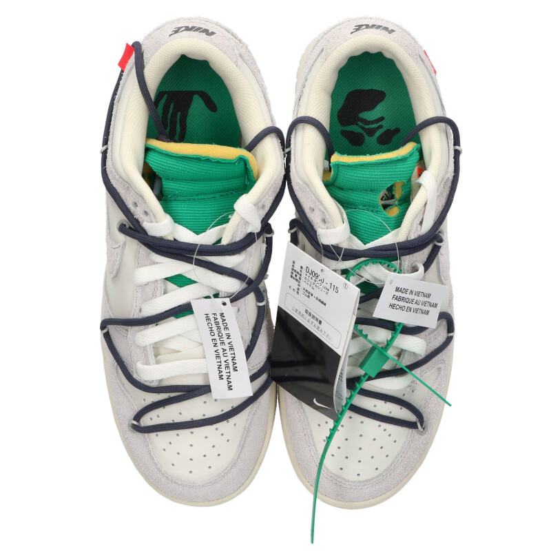 NIKE OFF-WHITE Dunk Low The 50 Lot 20 White Gray Size 8