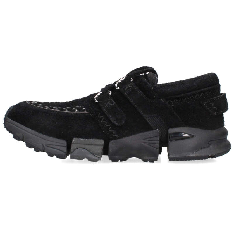 THE SALVAGES Suede Low-Cut Sneakers Black Size 7.5